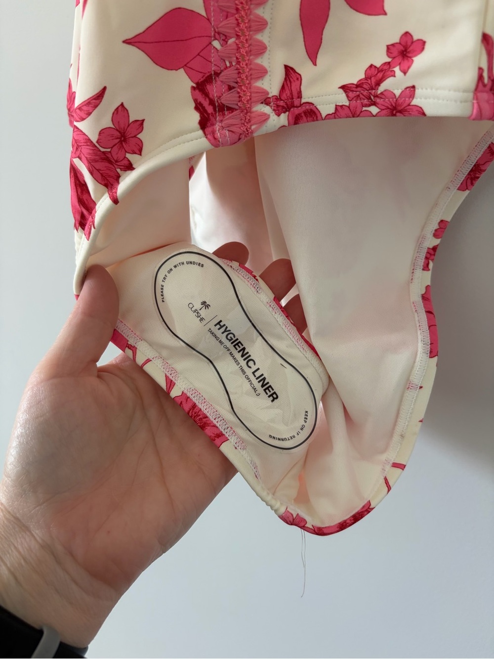 Cupshe Act of Self Love Beige Pink Floral Tie Back One Piece Swimsuit Medium - Picture 4 of 10